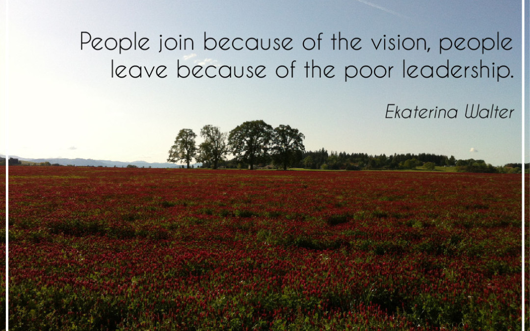 People Join Because Of Great Vision, People Leave Because Of Poor Leadership